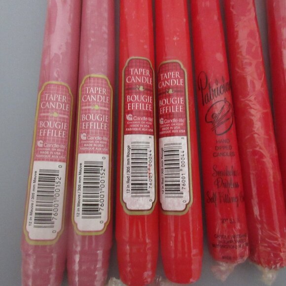 Candle-lite Taper Candle Lot 6 Red 2 Pink (each wrapped in plastic) Made in USA - Picture 3 of 3